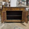 Primitive Maple Bamboo Cabinet with Marble Top, as found - Image 12