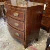 English Mahogany Inlaid Caddy Top Three Drawer Bowfront Chest - Image 3