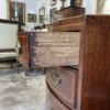 English Mahogany Inlaid Caddy Top Three Drawer Bowfront Chest - Image 9
