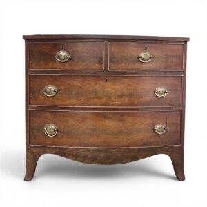 English Mahogany Two over Two Bowfront Chest