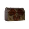 Dome Top Tea Caddy with Decorative Brass Appliques