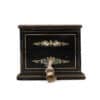 English Ebonized and Inlaid Wood Jewelry Box with Key