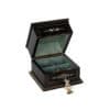 English Ebonized and Inlaid Wood Jewelry Box with Key - Image 5