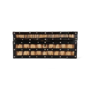Anglo Indian Quill Box with Bone and Quills in Ebony