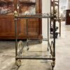 1950s Italian Brass and Steel Bar Cart - Image 4