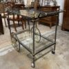 1950s Italian Brass and Steel Bar Cart - Image 6