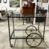 1950s Italian Brass and Steel Bar Cart - Image 5