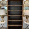 Original English Edwardian Bookcase with Embossed Lincrusta Wallpaper - Image 2