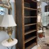 Original English Edwardian Bookcase with Embossed Lincrusta Wallpaper - Image 3