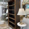 Original English Edwardian Bookcase with Embossed Lincrusta Wallpaper - Image 4