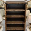 Original English Edwardian Bookcase with Embossed Lincrusta Wallpaper - Image 5