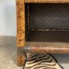 Original English Edwardian Bookcase with Embossed Lincrusta Wallpaper - Image 11