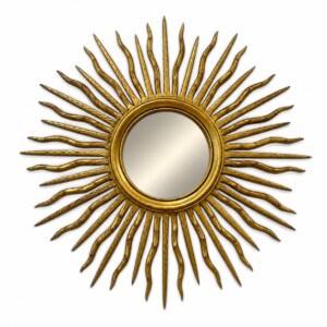 Faux Bois Style Gilt Wood Sunburst Mirror