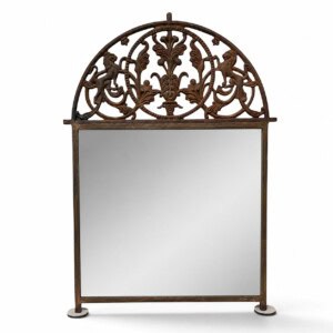 Antique Iron Mirror with Lions