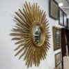Faux Bois Style Gilt Wood Sunburst Mirror - Image 3