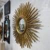 Faux Bois Style Gilt Wood Sunburst Mirror - Image 4