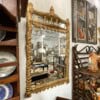 Gold Leaf Chinoiserie Mirror with Pagoda Top - Image 2